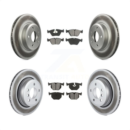 Front Rear Coated Disc Brake Rotors And Semi-Metallic Pads Kit For 2004-2010 BMW X3 KGS-100913 by Transit Auto