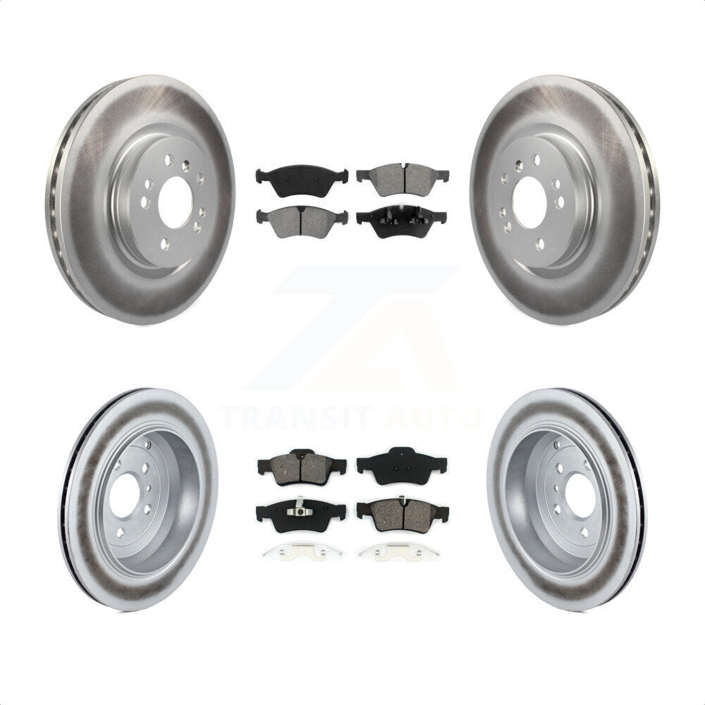 Front Rear Coated Disc Brake Rotors And Semi-Metallic Pads Kit For Mercedes-Benz R350 ML500 R500 R320 With Vented Rotor KGS-100918 by Transit Auto