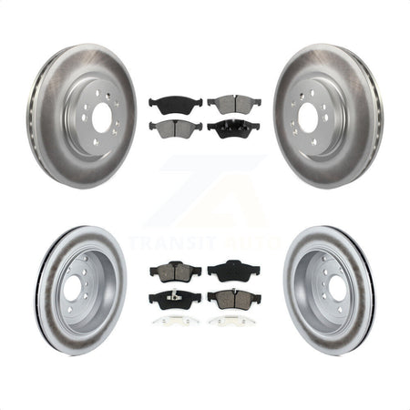 Front Rear Coated Disc Brake Rotors And Semi-Metallic Pads Kit For Mercedes-Benz R350 ML500 R500 R320 With Vented Rotor KGS-100918 by Transit Auto