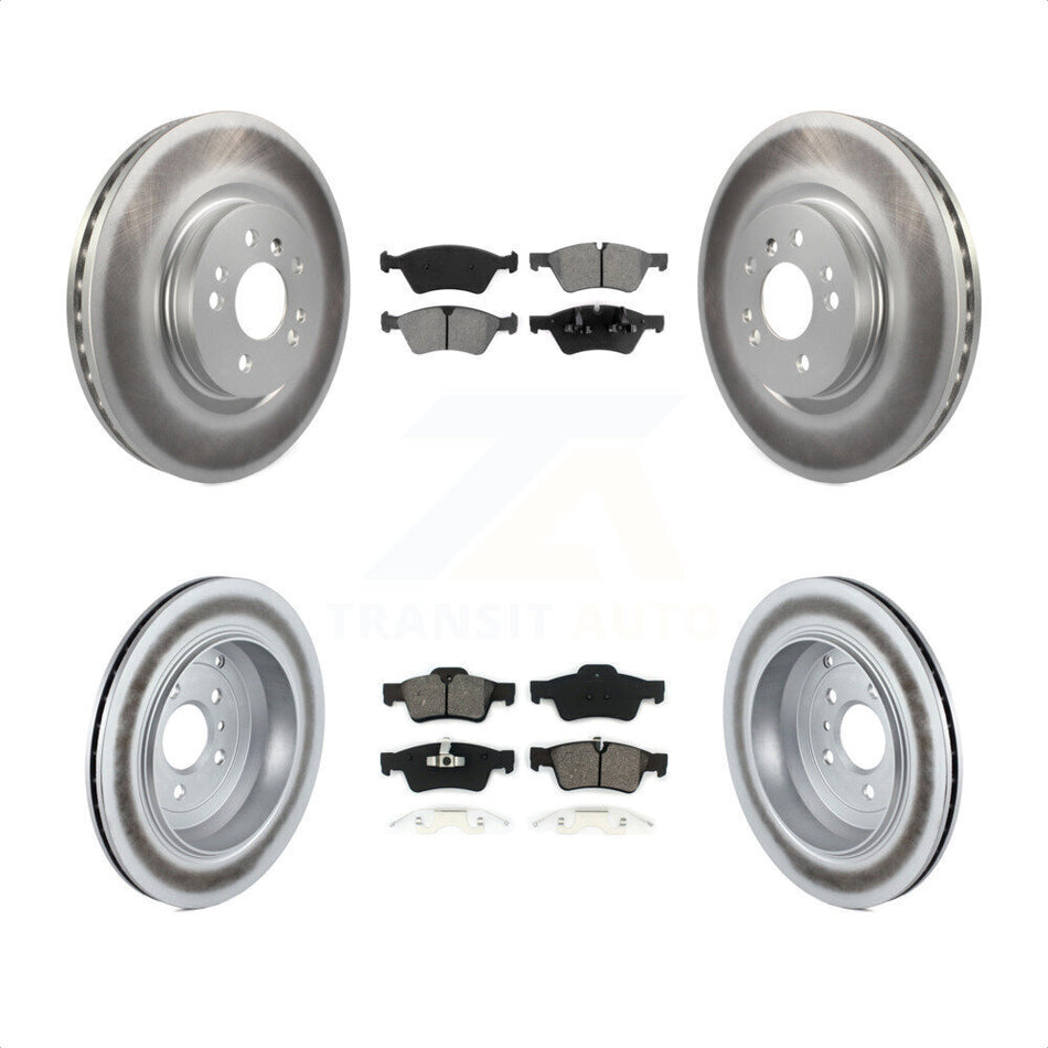 Front Rear Coated Disc Brake Rotors And Semi-Metallic Pads Kit For Mercedes-Benz R350 ML500 R500 R320 With Vented Rotor KGS-100918 by Transit Auto