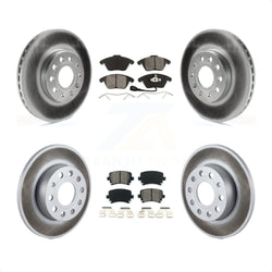 Front Rear Coated Disc Brake Rotors And Semi-Metallic Pads Kit For 2006-2009 Volkswagen Rabbit KGS-100924