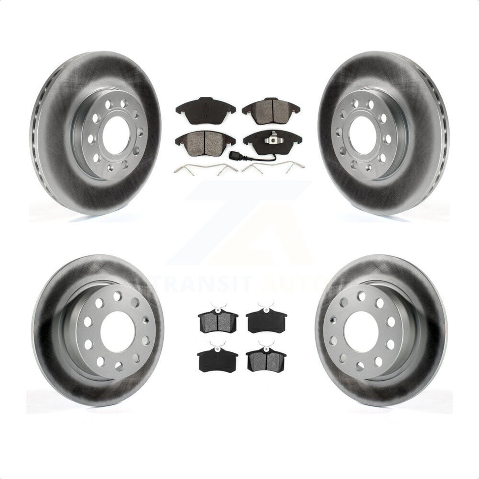 Front Rear Coated Disc Brake Rotors And Semi-Metallic Pads Kit For Volkswagen Jetta Beetle KGS-100927 by Transit Auto