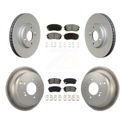 Front Rear Coated Disc Brake Rotors And Semi-Metallic Pads Kit For Hyundai Tucson Kia Sportage KGS-100928