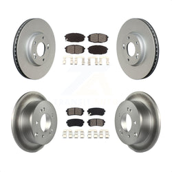 Front Rear Coated Disc Brake Rotors And Semi-Metallic Pads Kit For Kia Forte Koup Forte5 KGS-100930