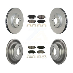 Front Rear Coated Disc Brake Rotors And Semi-Metallic Pads Kit For Hyundai Sonata Kia Optima KGS-100932