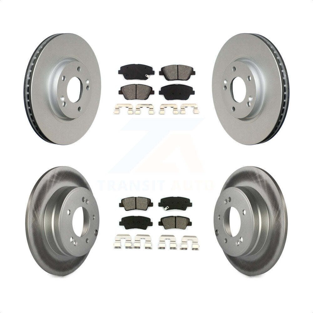 Front Rear Coated Disc Brake Rotors And Semi-Metallic Pads Kit For Hyundai Sonata Kia Optima KGS-100932 by Transit Auto