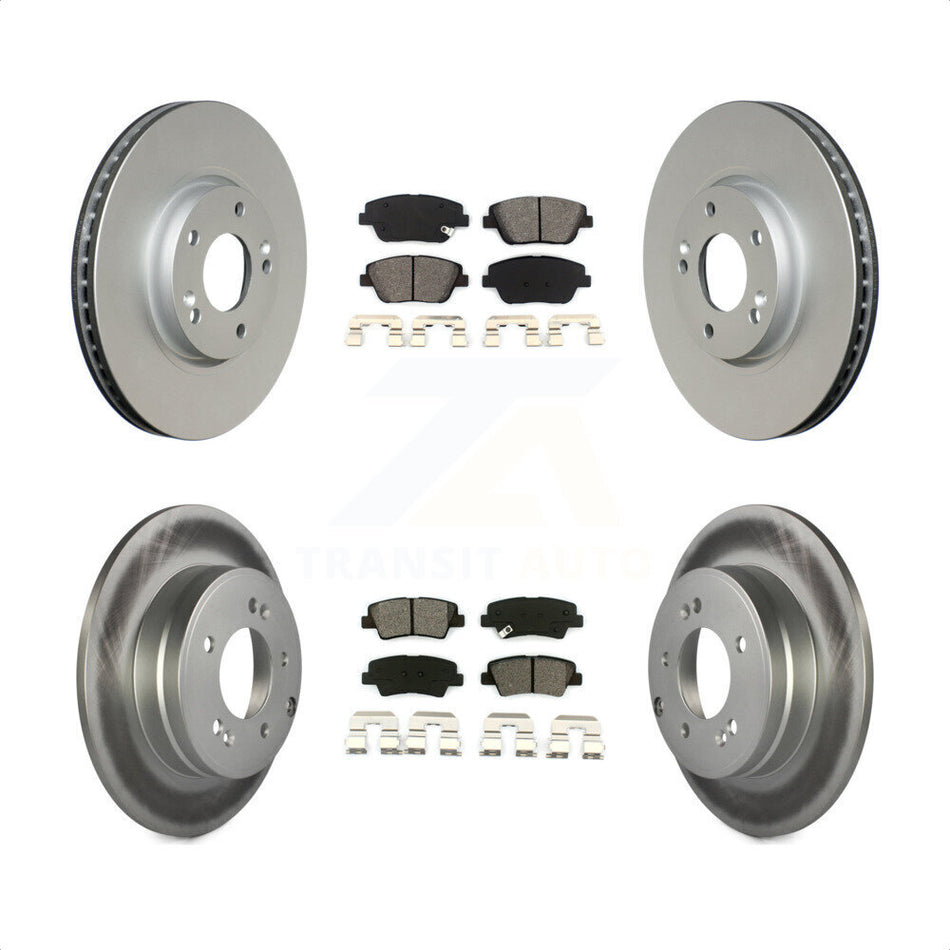 Front Rear Coated Disc Brake Rotors And Semi-Metallic Pads Kit For Hyundai Sonata Kia Optima KGS-100932 by Transit Auto