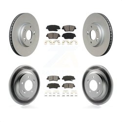 Front Rear Coated Disc Brake Rotors And Semi-Metallic Pads Kit For Kia Optima With Electric Parking KGS-100933