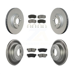 Front Rear Coated Disc Brake Rotors And Semi-Metallic Pads Kit For Hyundai Sonata 3.3L KGS-100937