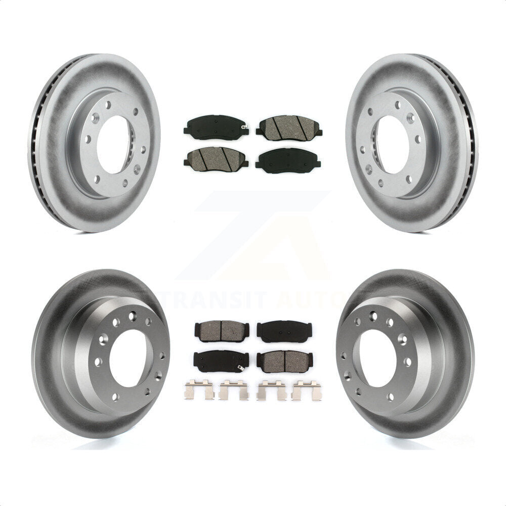 Front Rear Coated Disc Brake Rotors And Semi-Metallic Pads Kit For Kia Sedona Hyundai Entourage To 04/27/06 KGS-100939 by Transit Auto