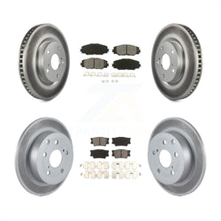Front Rear Coated Disc Brake Rotors And Semi-Metallic Pads Kit For Toyota Matrix Pontiac Vibe KGS-100941