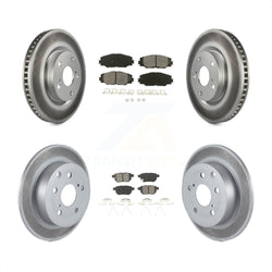 Front Rear Coated Disc Brake Rotors And Semi-Metallic Pads Kit For 2010 Toyota Matrix XRS KGS-100942