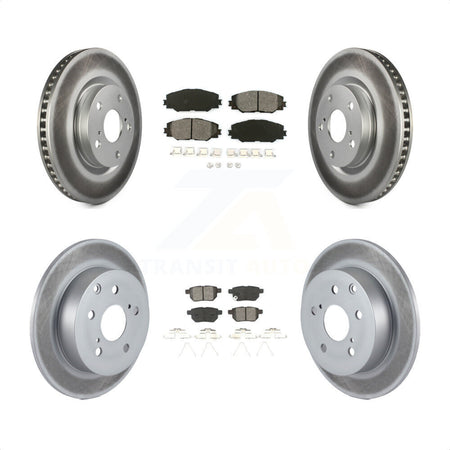 Front Rear Coated Disc Brake Rotors And Semi-Metallic Pads Kit For 2010 Toyota Matrix XRS KGS-100942 by Transit Auto