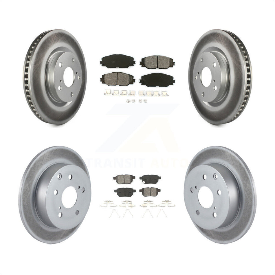 Front Rear Coated Disc Brake Rotors And Semi-Metallic Pads Kit For 2010 Toyota Matrix XRS KGS-100942 by Transit Auto