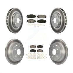 Front Rear Coated Disc Brake Rotors And Semi-Metallic Pads Kit For Toyota RAV4 KGS-100943