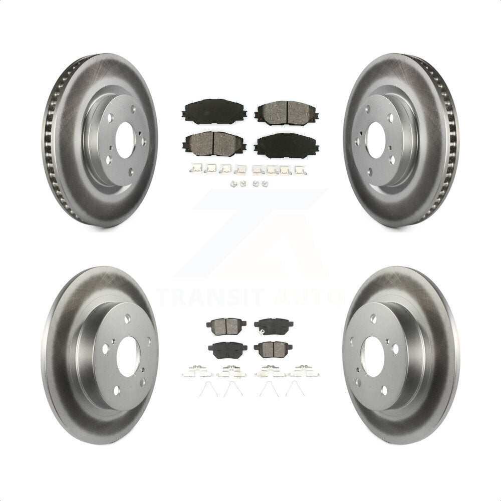 Front Rear Coated Disc Brake Rotors And Semi-Metallic Pads Kit For 2011-2016 Scion tC KGS-100946 by Transit Auto