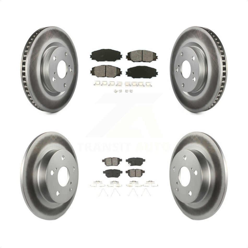 Front Rear Coated Disc Brake Rotors And Semi-Metallic Pads Kit For 2011-2016 Scion tC KGS-100946 by Transit Auto