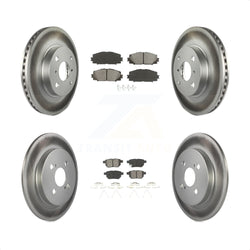 Front Rear Coated Disc Brake Rotors And Semi-Metallic Pads Kit For 2012-2013 Toyota Yaris L LE KGS-100949