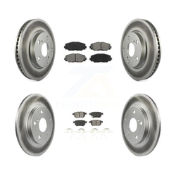 Front Rear Coated Disc Brake Rotors And Semi-Metallic Pads Kit For 2008-2015 Scion xB KGS-100951