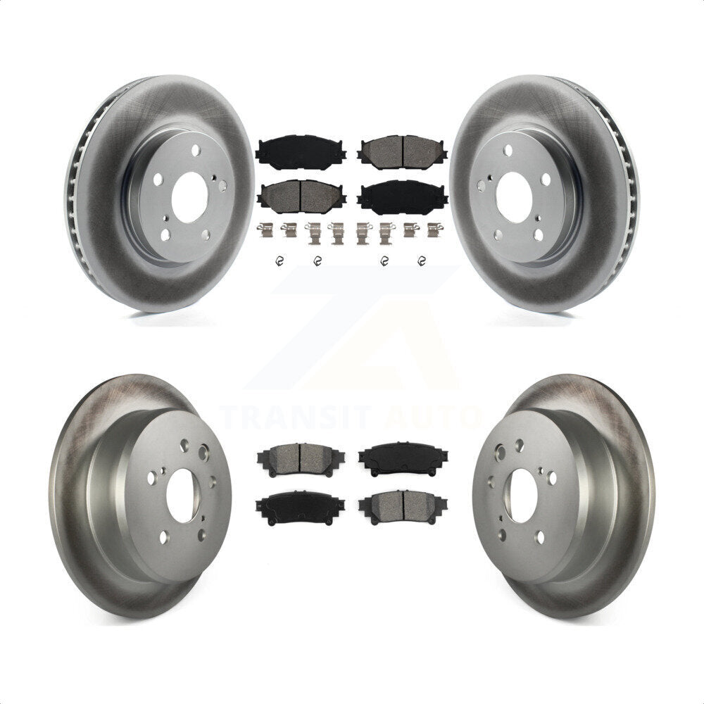 Front Rear Coated Disc Brake Rotors And Semi-Metallic Pads Kit For 2014-2015 Lexus IS250 Base with RWD With F Sport Package KGS-100958 by Transit Auto