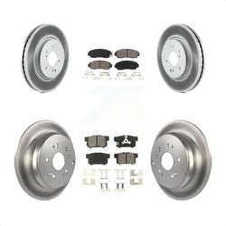 Front Rear Coated Disc Brake Rotors And Semi-Metallic Pads Kit For Honda CR-V Acura RDX KGS-100962