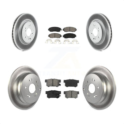 Front Rear Coated Disc Brake Rotors And Semi-Metallic Pads Kit For Acura RDX KGS-100963