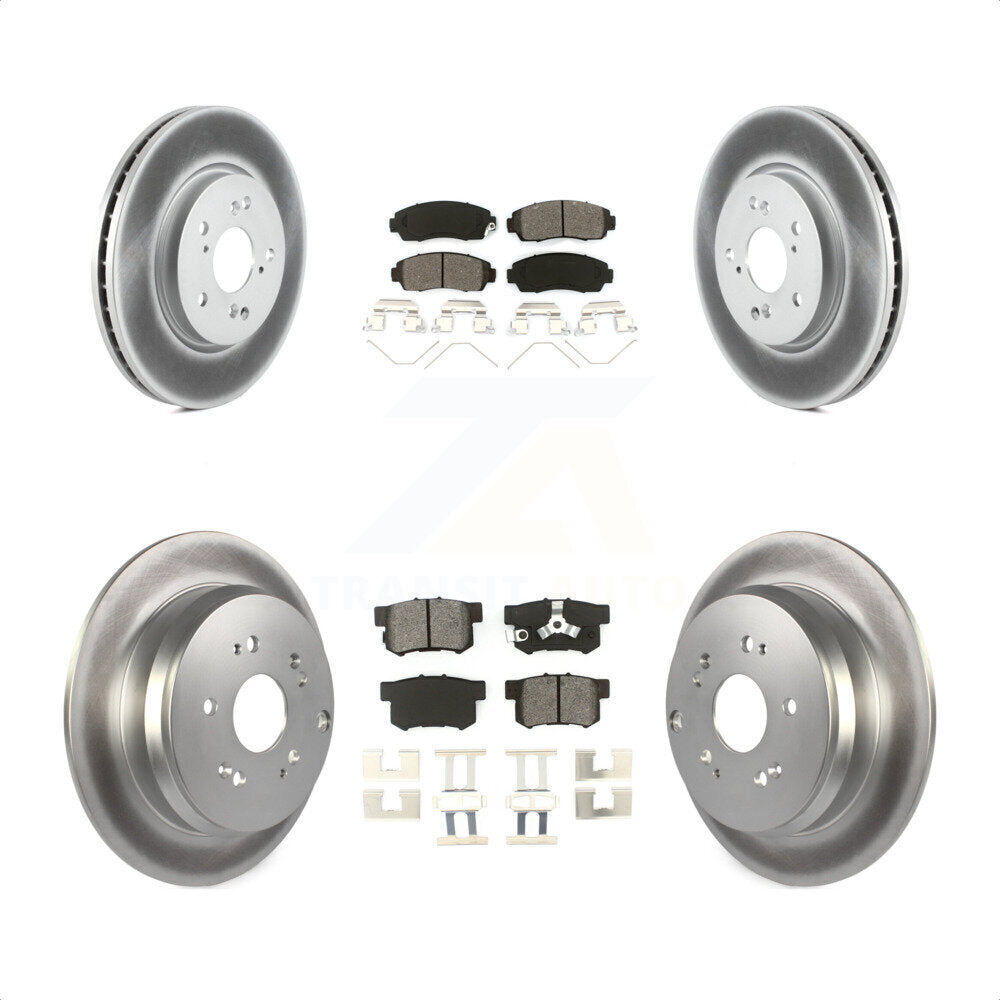 Front Rear Coated Disc Brake Rotors And Semi-Metallic Pads Kit For 2012-2016 Honda CR-V AWD KGS-100965 by Transit Auto