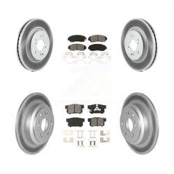 Front Rear Coated Disc Brake Rotors And Semi-Metallic Pads Kit For Honda Crosstour Accord KGS-100966