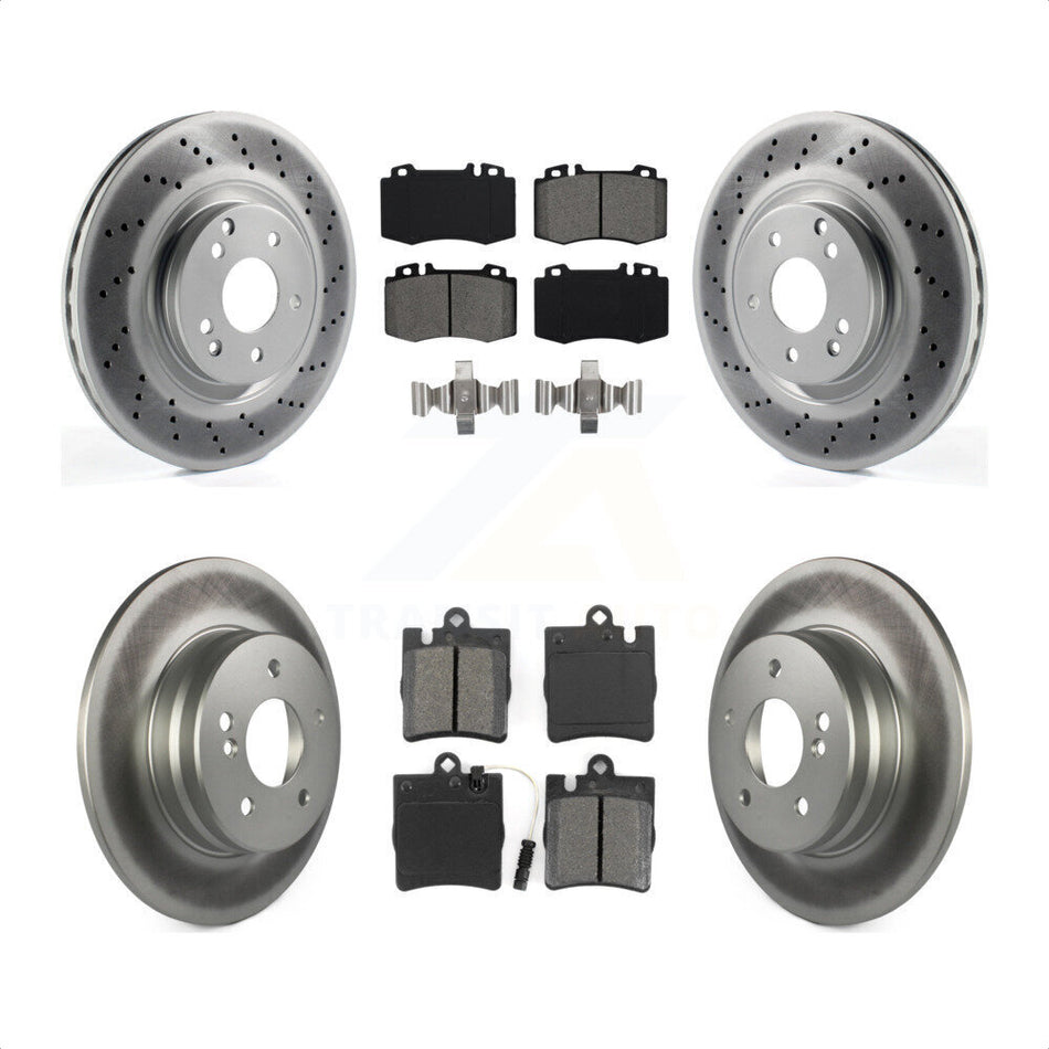 Front Rear Coated Disc Brake Rotors And Semi-Metallic Pads Kit For Mercedes-Benz C230 C320 SLK350 KGS-100968 by Transit Auto