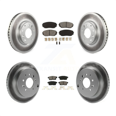 Front Rear Coated Disc Brake Rotors And Semi-Metallic Pads Kit For Ford Edge Mazda CX-7 Lincoln MKX KGS-100971 by Transit Auto