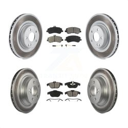 Front Rear Coated Disc Brake Rotors And Semi-Metallic Pads Kit For Mercedes-Benz GLK350 GLK250 KGS-100972