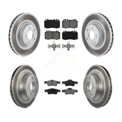 Front Rear Coated Disc Brake Rotors And Semi-Metallic Pads Kit For Mercedes-Benz CLS550 CLS500 E550 KGS-100973