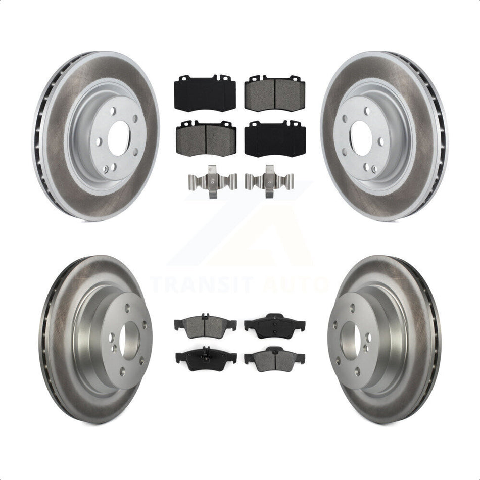 Front Rear Coated Disc Brake Rotors And Semi-Metallic Pads Kit For Mercedes-Benz CLS550 CLS500 E550 KGS-100973 by Transit Auto