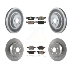 Front Rear Coated Disc Brake Rotors And Semi-Metallic Pads Kit For Ford Escape Lincoln MKC KGS-100976