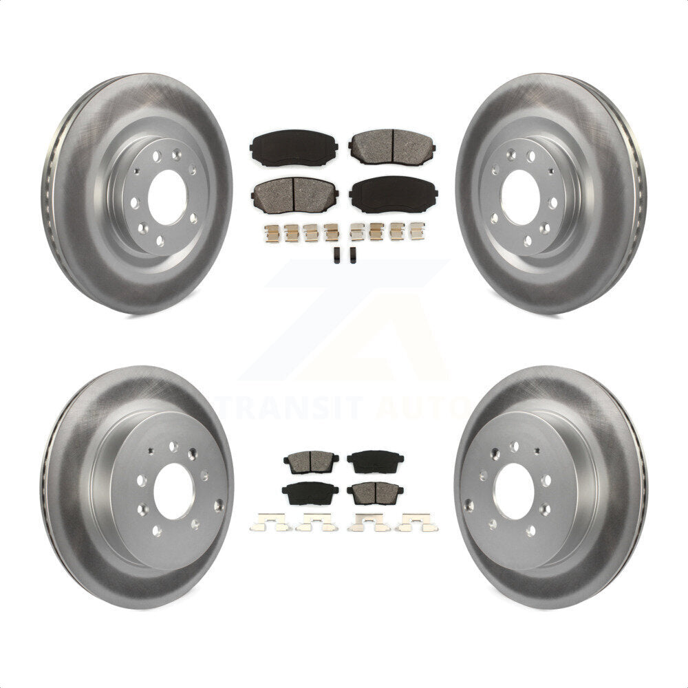 Front Rear Coated Disc Brake Rotors And Semi-Metallic Pads Kit For 2007-2015 Mazda CX-9 KGS-100983 by Transit Auto