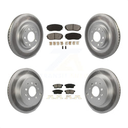 Front Rear Coated Disc Brake Rotors And Semi-Metallic Pads Kit For 2007-2015 Mazda CX-9 KGS-100983