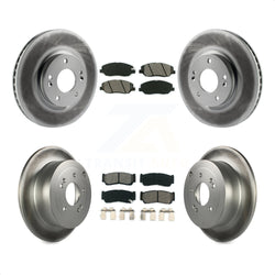 Front Rear Coated Disc Brake Rotors And Semi-Metallic Pads Kit For 2007-2009 Hyundai Santa Fe KGS-100989