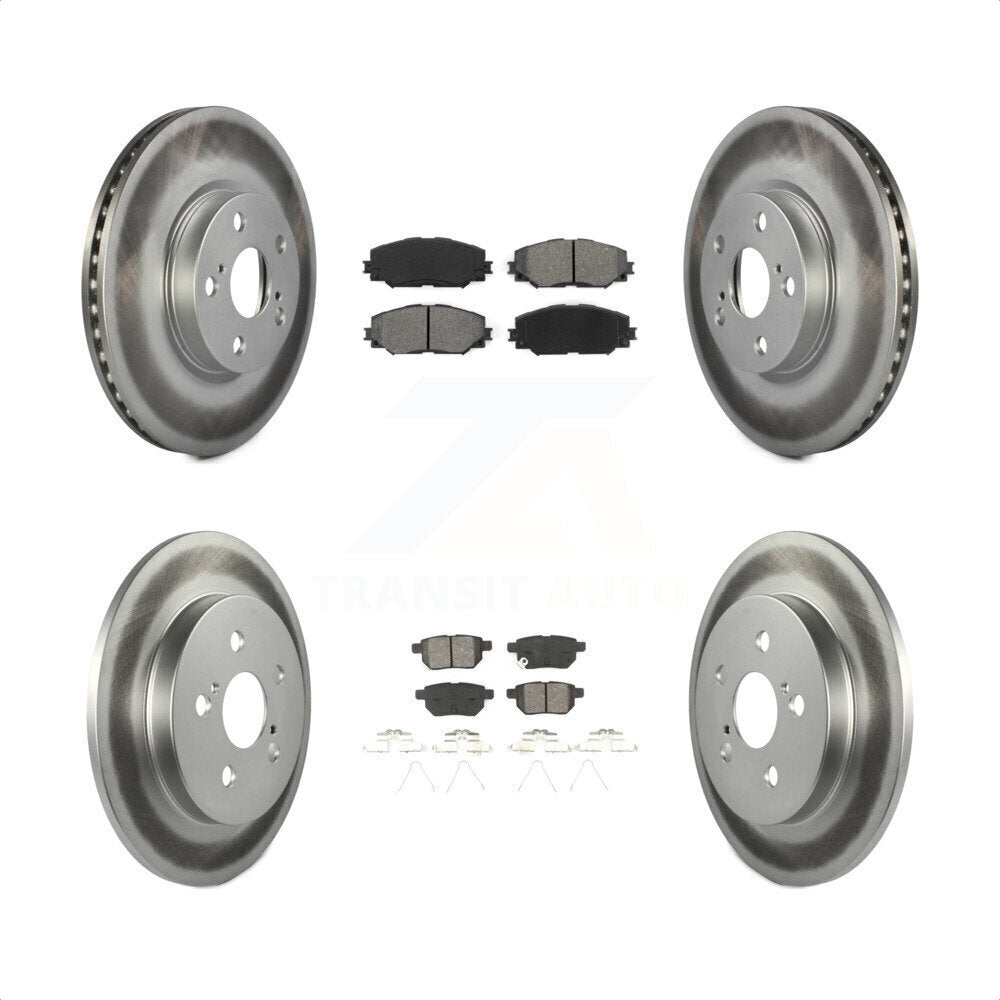 Front Rear Coated Disc Brake Rotors And Semi-Metallic Pads Kit For Toyota Corolla Matrix Pontiac Vibe KGS-101001 by Transit Auto