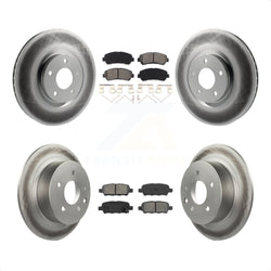 Front Rear Coated Disc Brake Rotors And Semi-Metallic Pads Kit For 2007-2012 Nissan Sentra SE-R Spec V KGS-101011