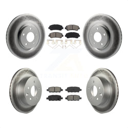 Front Rear Coated Disc Brake Rotors And Semi-Metallic Pads Kit For 2014-2017 Nissan Juke Nismo RS KGS-101012