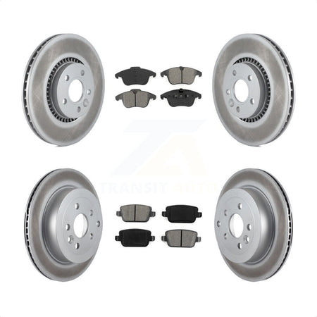 Front Rear Coated Disc Brake Rotors And Semi-Metallic Pads Kit For 2008-2011 Land Rover LR2 KGS-101014 by Transit Auto