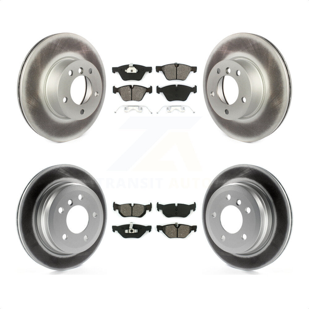 Front Rear Coated Disc Brake Rotors And Semi-Metallic Pads Kit For 2008 BMW 328xi To 08 07 KGS-101017 by Transit Auto