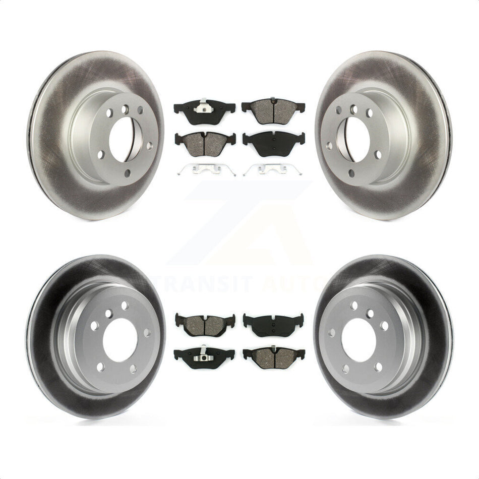 Front Rear Coated Disc Brake Rotors And Semi-Metallic Pads Kit For 2008 BMW 328xi To 08 07 KGS-101017 by Transit Auto