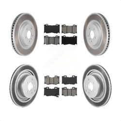 Front Rear Coated Disc Brake Rotors And Semi-Metallic Pads Kit For INFINITI G37 Nissan 370Z Q60 Z KGS-101022