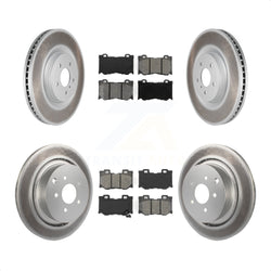 Front Rear Coated Disc Brake Rotors And Semi-Metallic Pads Kit For INFINITI Q50 M37 Q60 Q70 Q70L QX70 M56 FX50 KGS-101023