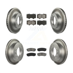 Front Rear Coated Disc Brake Rotors And Semi-Metallic Pads Kit For 2010-2014 Toyota FJ Cruiser KGS-101028