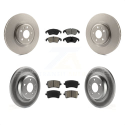 Front Rear Coated Disc Brake Rotors And Semi-Metallic Pads Kit For 2009-2010 Audi Q5 With 345mm Diameter Rotor KGS-101030