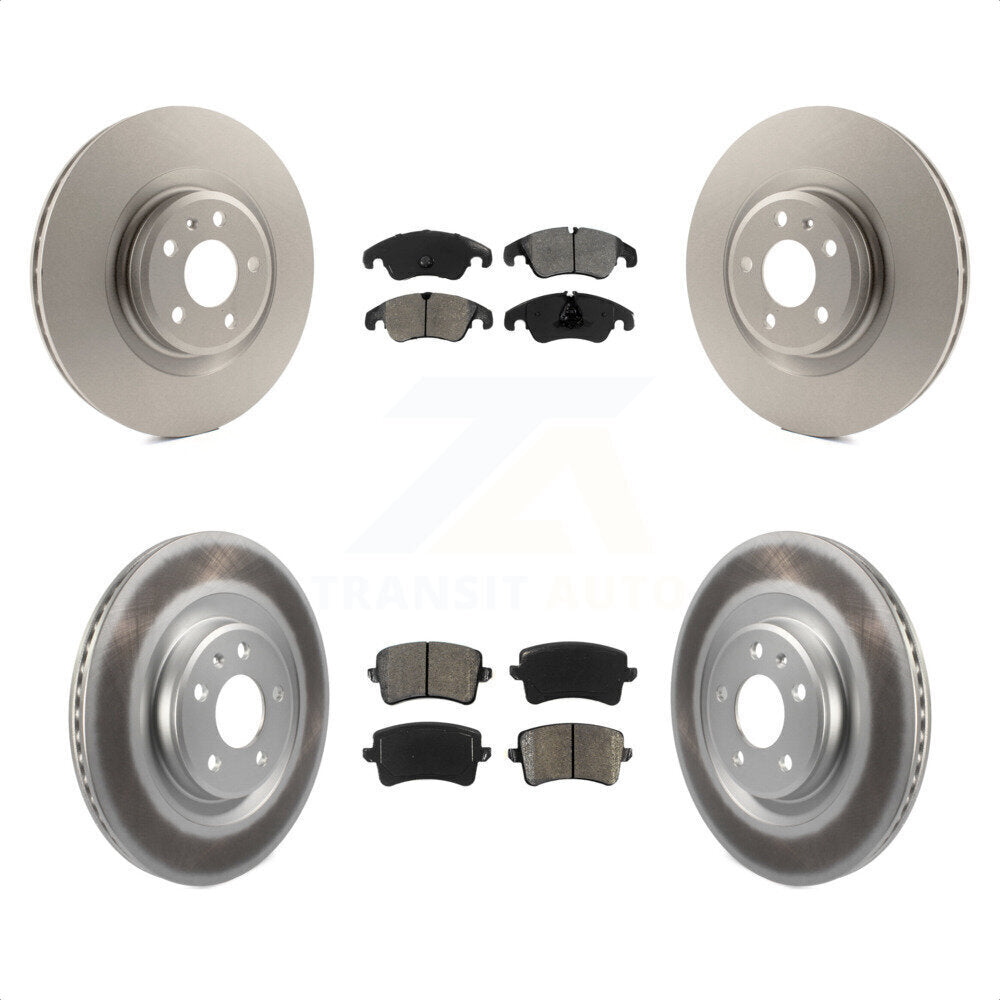 Front Rear Coated Disc Brake Rotors And Semi-Metallic Pads Kit For Audi Q5 S5 KGS-101031 by Transit Auto