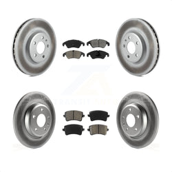 Front Rear Coated Disc Brake Rotors And Semi-Metallic Pads Kit For Audi Q5 A4 Quattro A5 KGS-101032