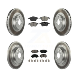 Front Rear Coated Disc Brake Rotors And Semi-Metallic Pads Kit For 2013-2014 Volvo S60 With 300mm Diameter Rotor KGS-101035